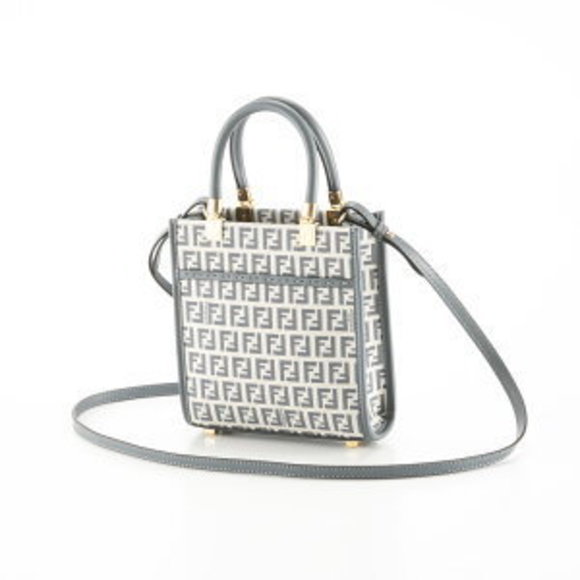 FENDI SUNSHINE Jacquard Shoulder Bag - Picture 1 of 8